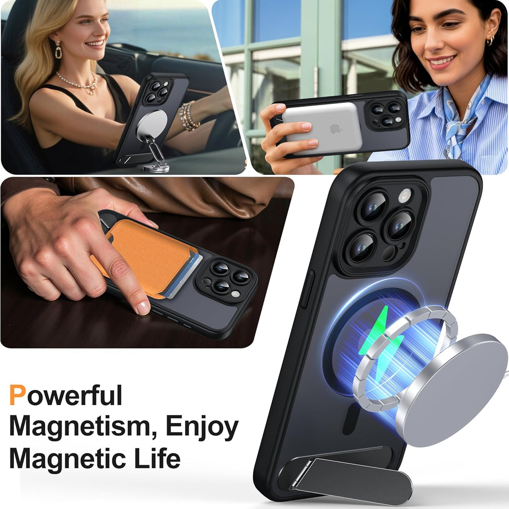 غلاف آيفون Magnetick حماية كاملة | متوافق مع MagShell | شفاف ومضاد للصدمات | مناسب لآيفون15 برو ماكس
